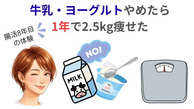 ヨーグルトやめたら1年で2.5kg瘦せた