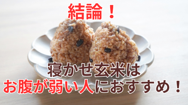 結論!寝かせ玄米はお腹に弱い人におすすめ