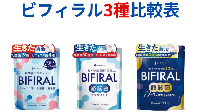ビフィラル3種比較表