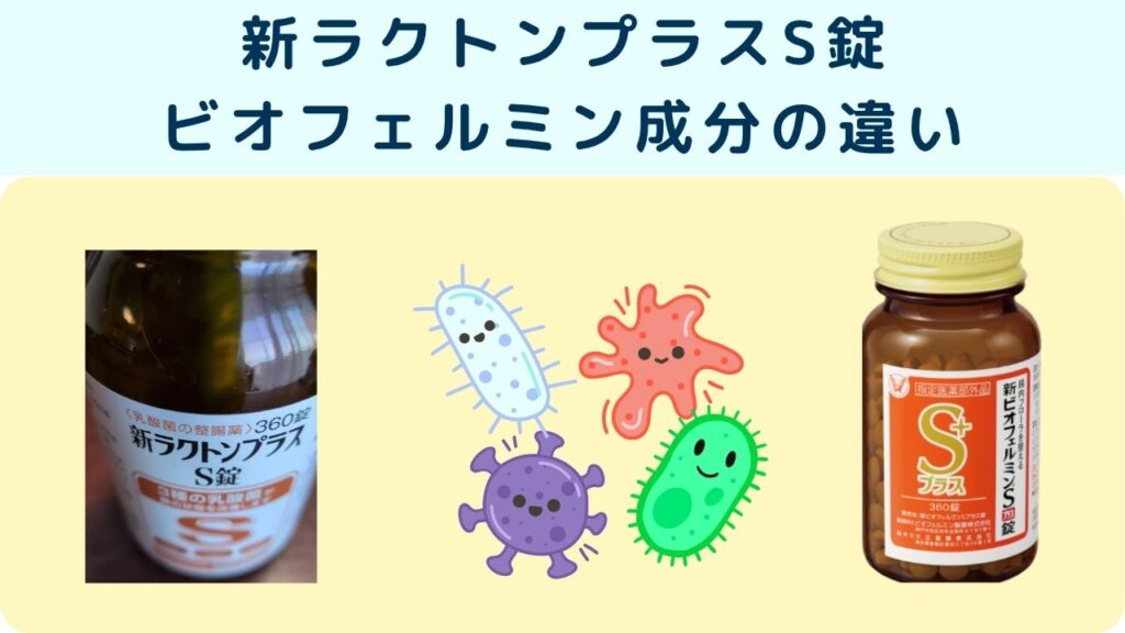 新ラクトンプラスS錠
ビオフェルミン成分の違い