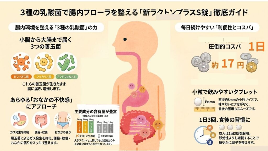 新ラクトンプラスS錠　特徴図解