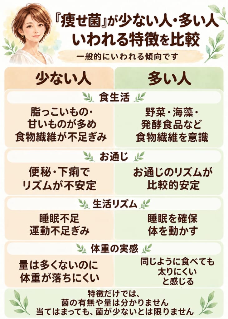 添付ファイルの詳細
瘦せ菌がいない人の特徴・多い人の特徴