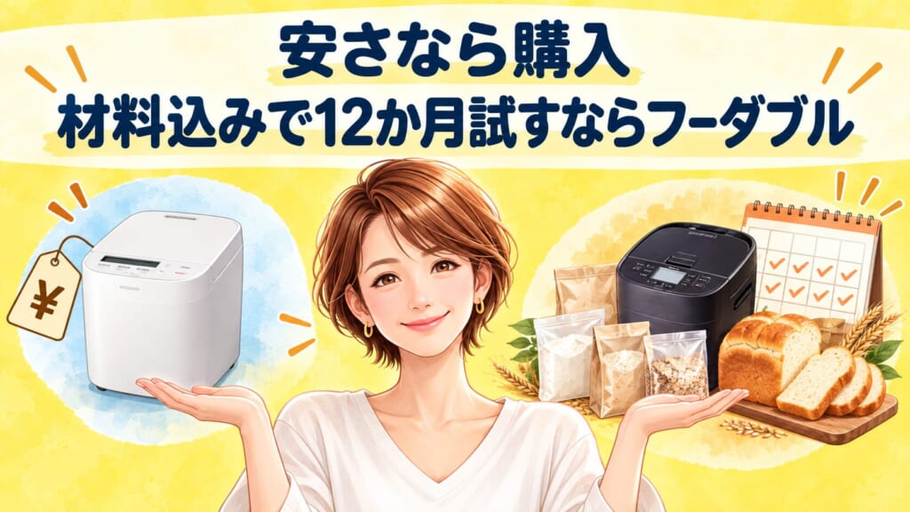 安さなら購入、材料込みで12か月試すならフーダブル